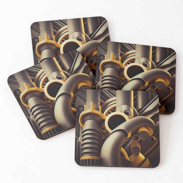 Item preview, Bold Smooth Industrial Pattern Digital Painting designed and sold by CodeAndColors.