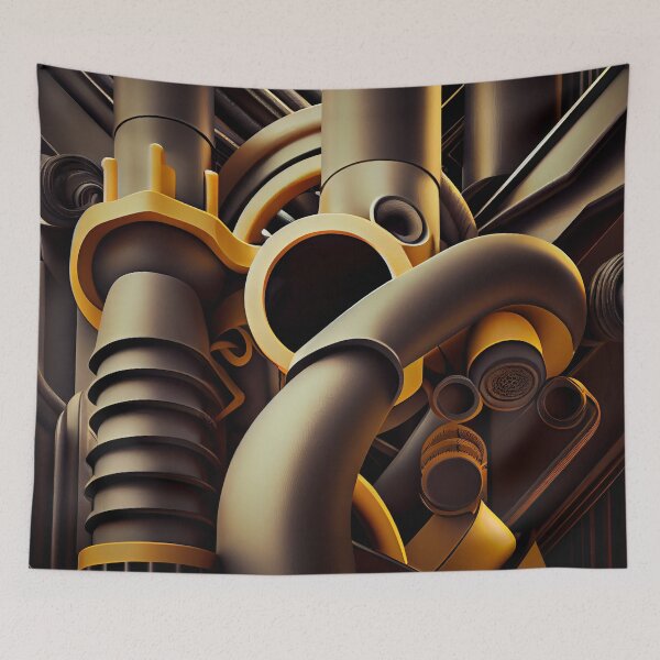 Item preview, Bold Smooth Industrial Pattern Digital Painting designed and sold by CodeAndColors.