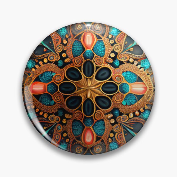 Item preview, Soft Bejeweled Exotic New Traditional Pattern Digital Painting designed and sold by CodeAndColors.