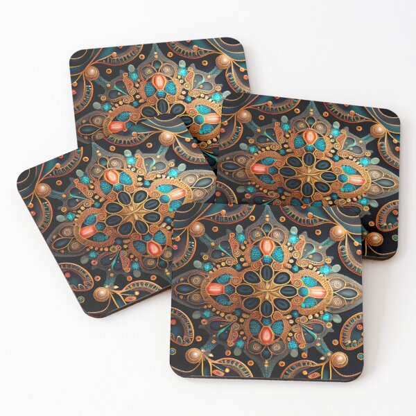Item preview, Soft Bejeweled Exotic New Traditional Pattern Digital Painting designed and sold by CodeAndColors.