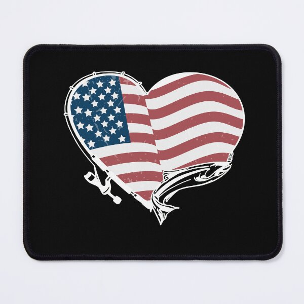 Item preview, American Flag Fishing Fisherman USA Fish Heart, Rod, Patriot designed and sold by facePale.