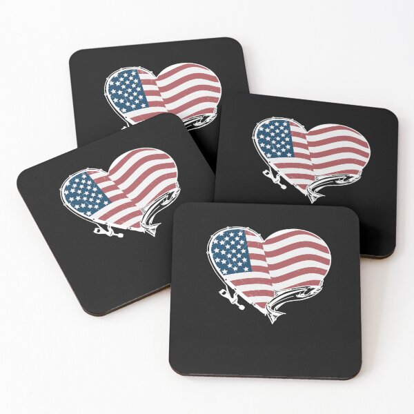 Item preview, American Flag Fishing Fisherman USA Fish Heart, Rod, Patriot designed and sold by facePale.