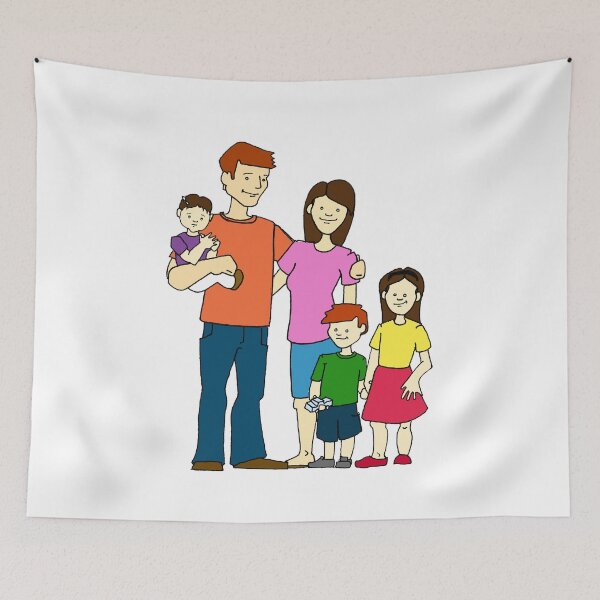 Item preview, Big Faimly Cartoon designed and sold by Minhal's Artful  Impressions.