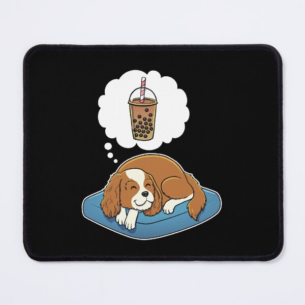 Item preview, Cavalier King Charles Spaniel dreaming about Bubble Tea designed and sold by DoggieDelights.