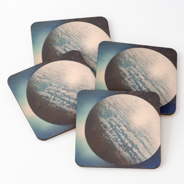Item preview, Spray paint art blue planet with the glow designed and sold by WoodRocksArt.