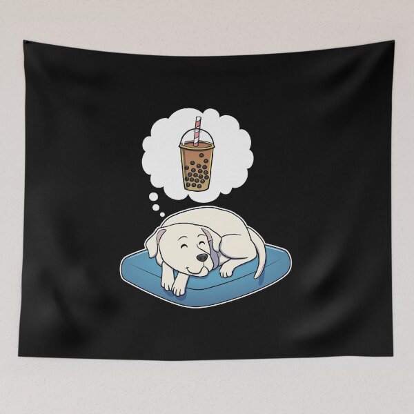 Item preview, Dogo Argentino dreaming about Bubble Tea designed and sold by DoggieDelights.
