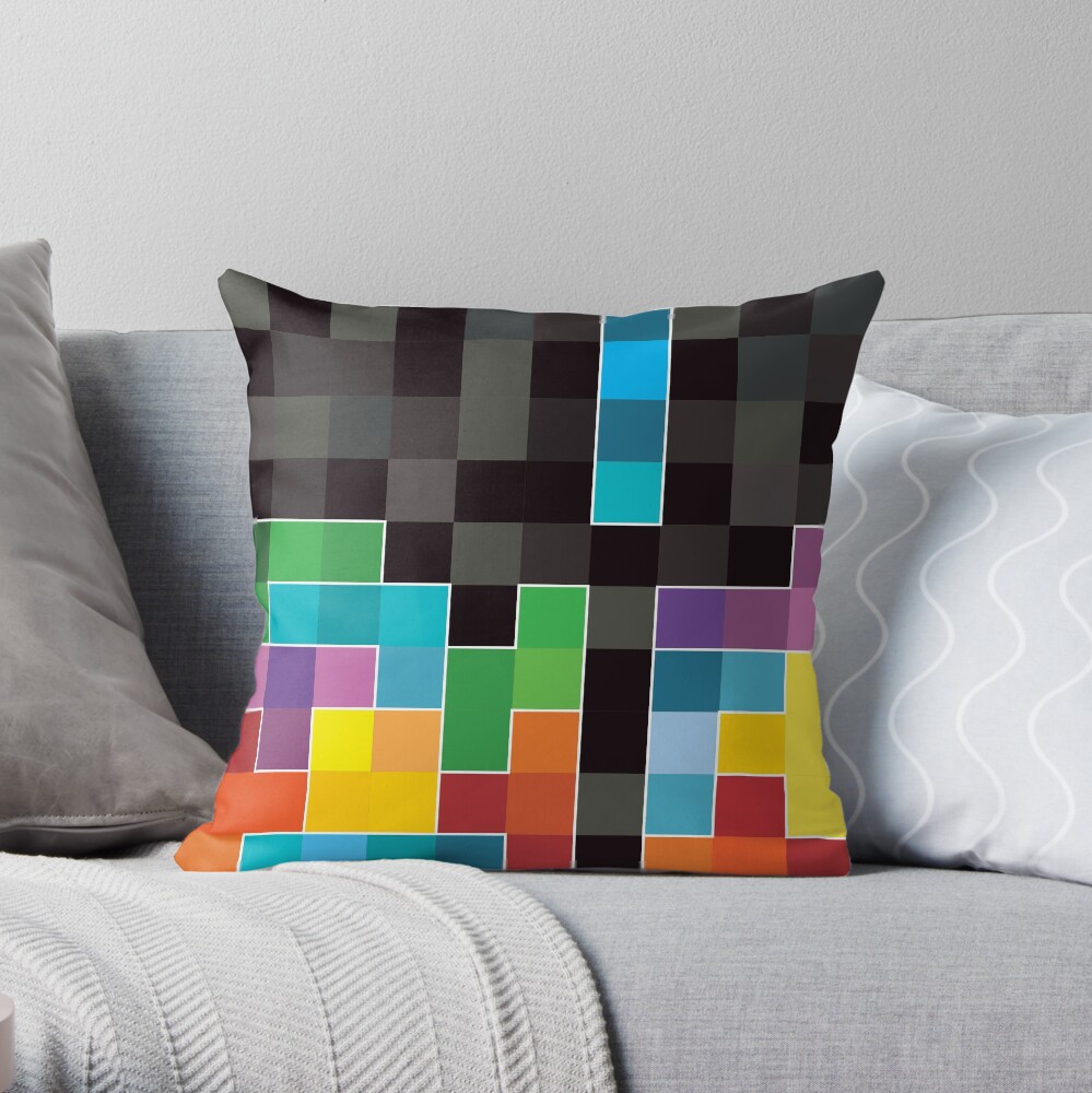 Mosaic 1494 - Tetris Mosaic Throw Pillow