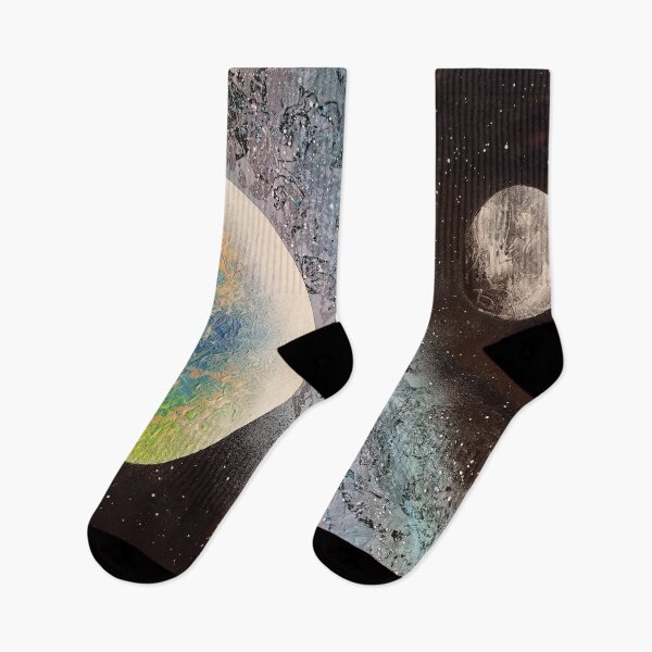 Item preview, Spray paint art second earth and moon designed and sold by WoodRocksArt.