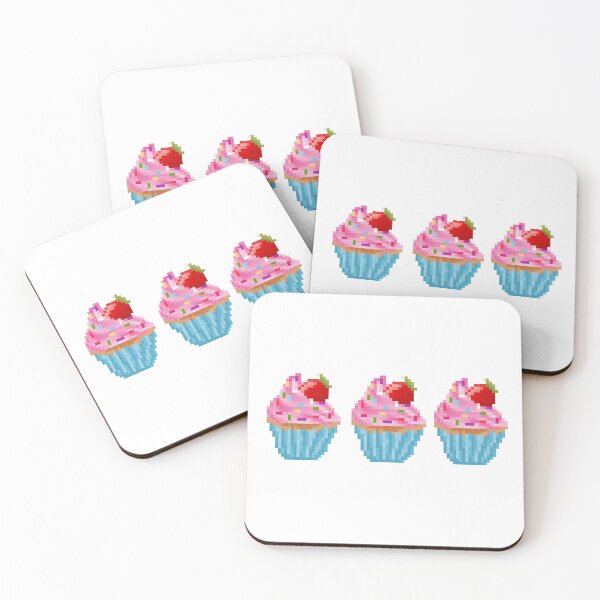 Artikelvorschau, Retro Pixel Strawberry Sprinkles Frosted Cupcakes entworfen und verkauft von 8BitTrip.