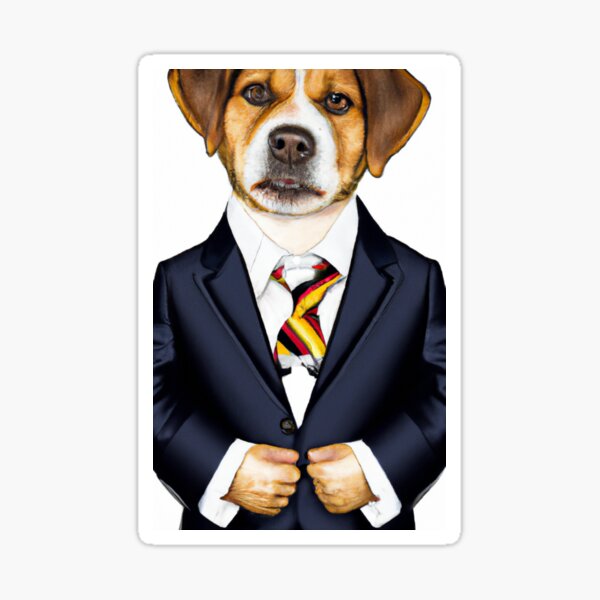 "Dog in Business Suit" Sticker for Sale by jaydenprintspod Redbubble