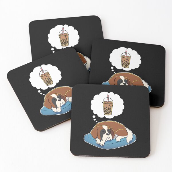 Item preview, St Bernard dreaming about Bubble Tea designed and sold by DoggieDelights.