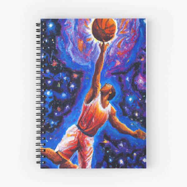 Item preview, An expressive oil painting of a basketball player dunking, depicted as an explosion of a nebula designed and sold by We-Rise.