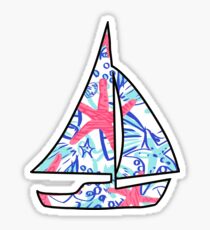Sailboat Sticker Lilly Pulitzer Inspired Print Sticker