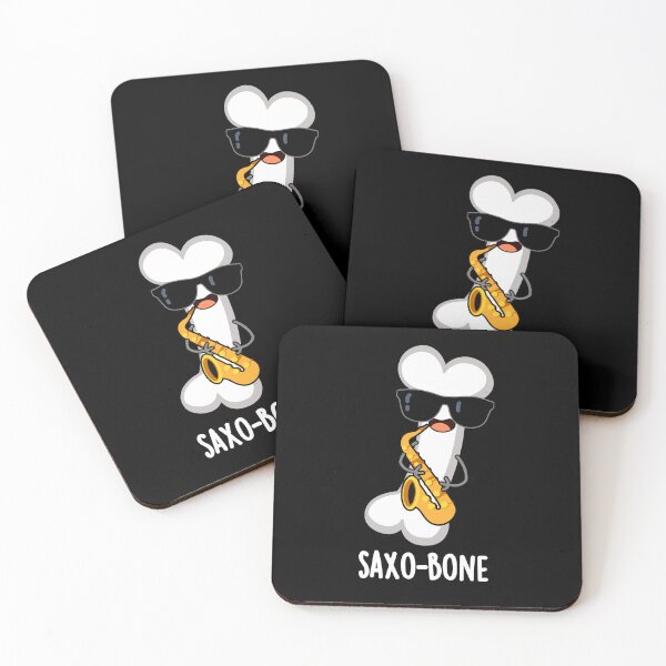 Item preview, Saxo-bone Funny Bone Music Puns (BG oscuro) designed and sold by punnybone.