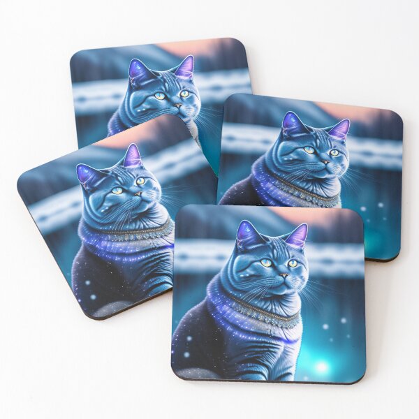 Item preview, Glowing British Shorthair Reflects the Beauty of the Snowy Scene designed and sold by Nocturne  Paws.