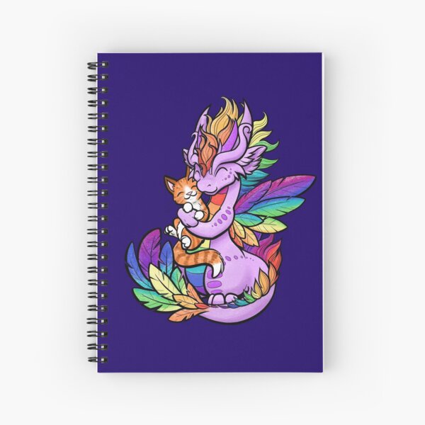 Dragon With Cat Spiral Notebooks Redbubble - roblox kitty cat and mouse granny style game in 2020 kitty old tom and jerry tom and jerry cartoon