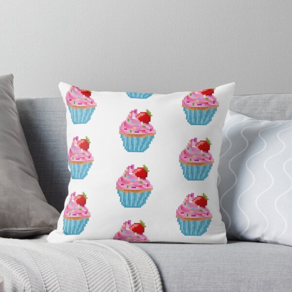Item preview, Retro Pixel Strawberry Sprinkles  Cupcake designed and sold by 8BitTrip.