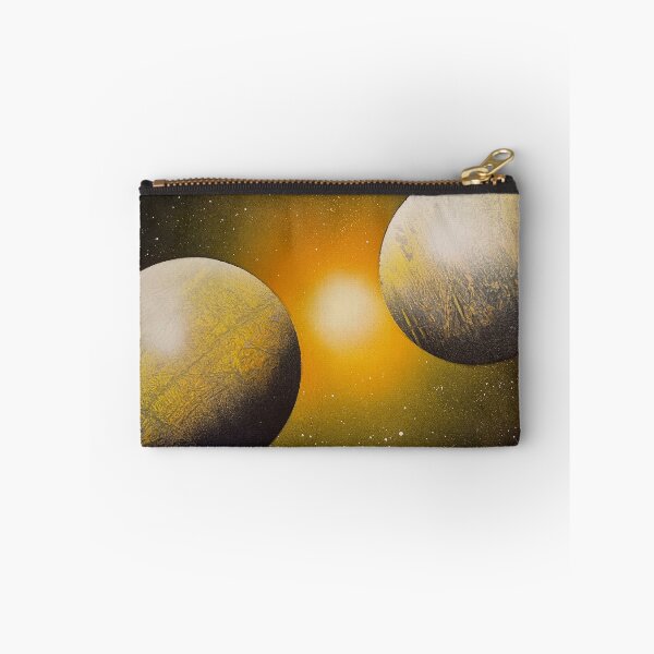 Item preview, Spray paint art yellow planets with glow designed and sold by WoodRocksArt.
