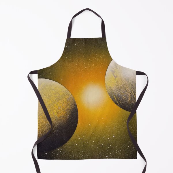 Item preview, Spray paint art yellow planets with glow designed and sold by WoodRocksArt.