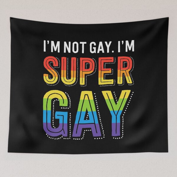 Item preview, I'm Not Gay I'm Super Gay LGBTQIA Pride Flag designed and sold by QueenOfPrint.
