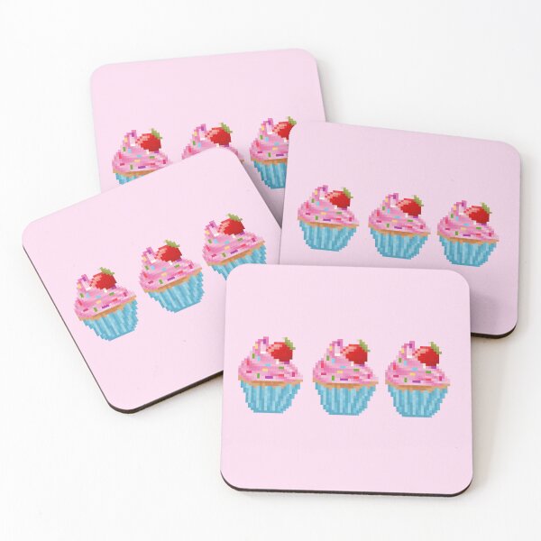 Item preview, Retro Pixel Strawberry Sprinkles  Cupcake designed and sold by 8BitTrip.