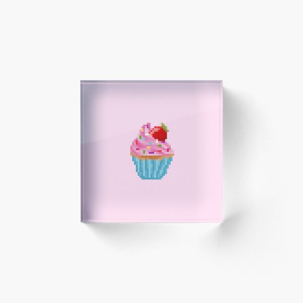Artikelvorschau, Retro Pixel Strawberry Sprinkles  Cupcake entworfen und verkauft von 8BitTrip.