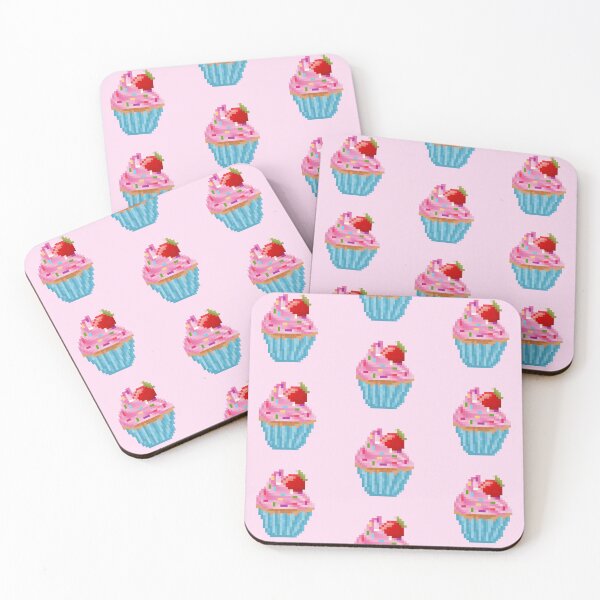 Item preview, Retro Pixel Strawberry Sprinkles  Cupcake designed and sold by 8BitTrip.