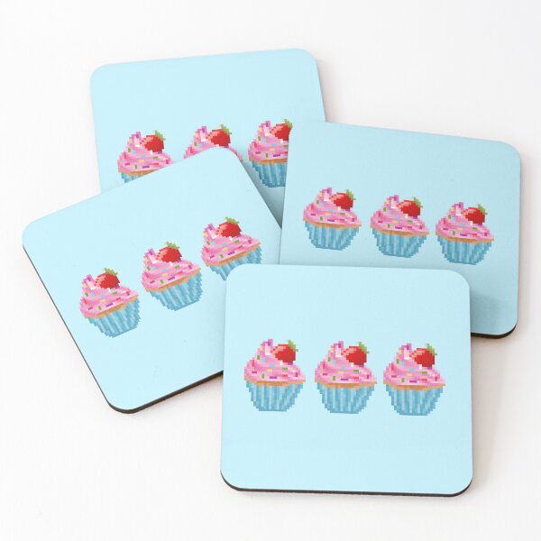 Item preview, Retro Pixel Strawberry Sprinkles  Cupcake designed and sold by 8BitTrip.