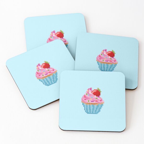 Artikelvorschau, Retro Pixel Strawberry Sprinkles Cupcake entworfen und verkauft von 8BitTrip.