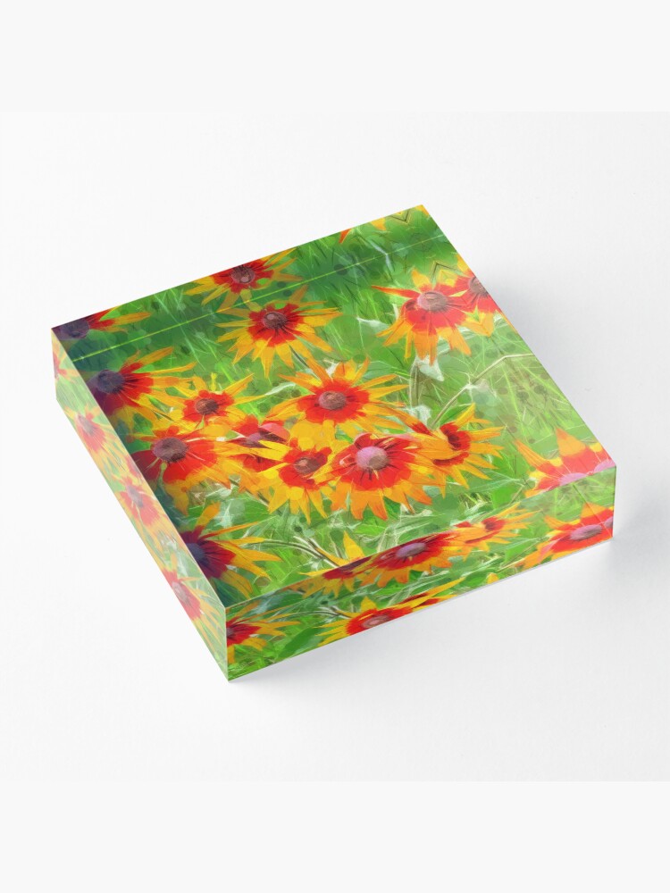 Alternate view of Flowers Acrylic Block