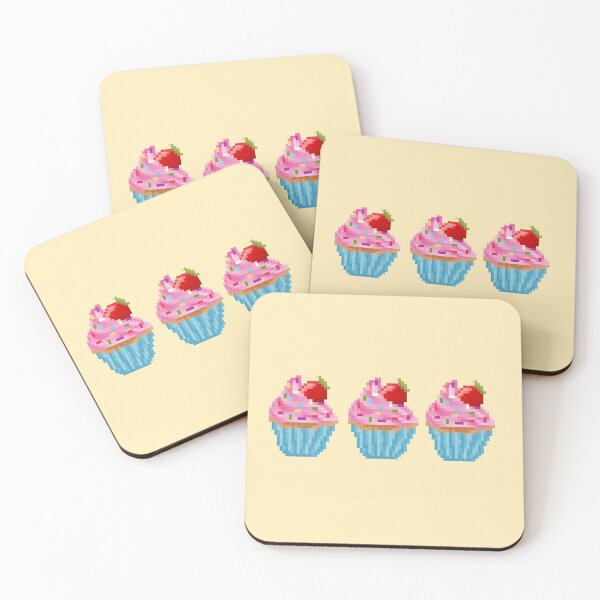 Item preview, Retro Pixel Strawberry Sprinkles Cupcake designed and sold by 8BitTrip.