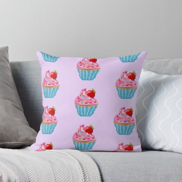 Item preview, Retro Pixel Strawberry Sprinkles  Cupcake designed and sold by 8BitTrip.