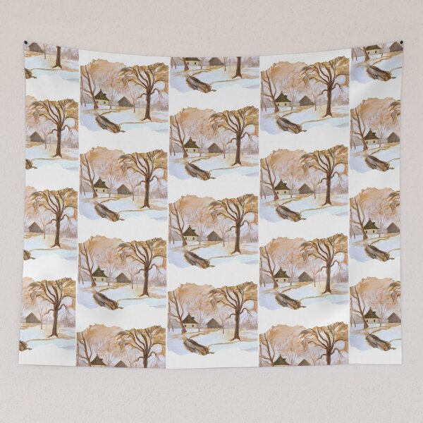 Item preview, Winter Snow Landscape - House in the Trees designed and sold by CreativNode.