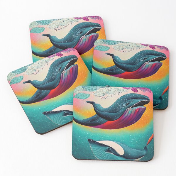 Item preview, Colourful Cosmic Cetaceans, Psychedelic Whales in a Vibrant World designed and sold by CaseHavenDesign.
