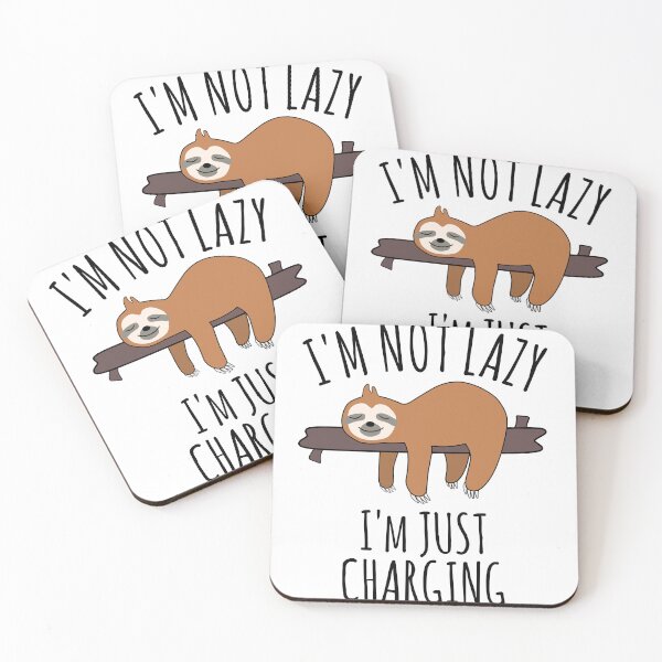 Item preview, I'm Not Lazy, I'm Just Charging - Lazy Sloth Sleeping designed and sold by EnzoVectorism.