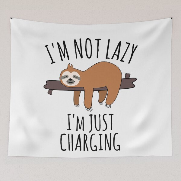 Item preview, I'm Not Lazy, I'm Just Charging - Lazy Sloth Sleeping designed and sold by EnzoVectorism.