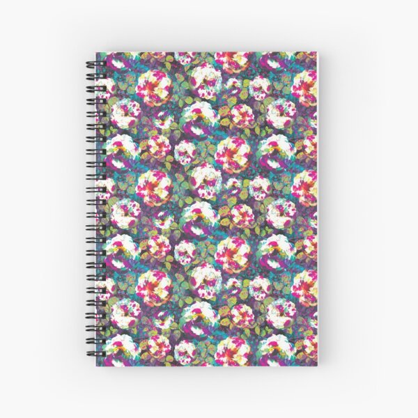 Paintsplat Floral Spiral Notebook
