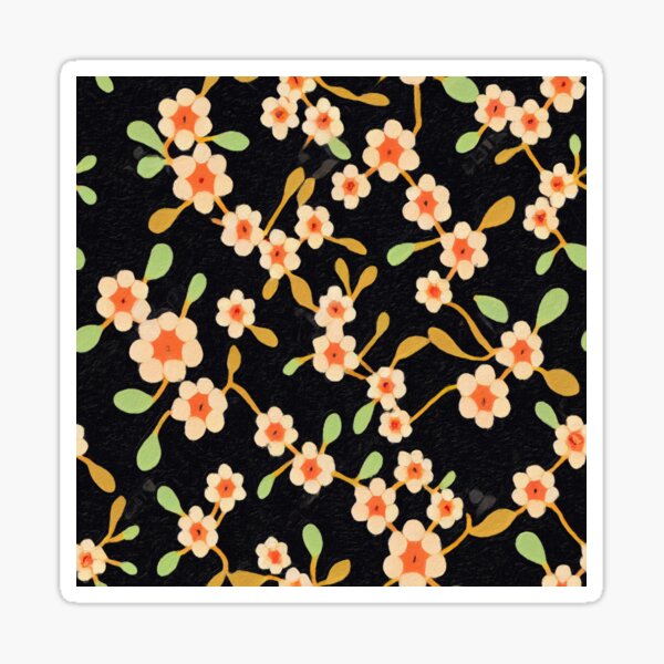 Aperçu de l'œuvre Kimono Minimaliste Orange Blanc Fleurs Sauvages Style Japonais Floral créée et vendue par Fragpop.