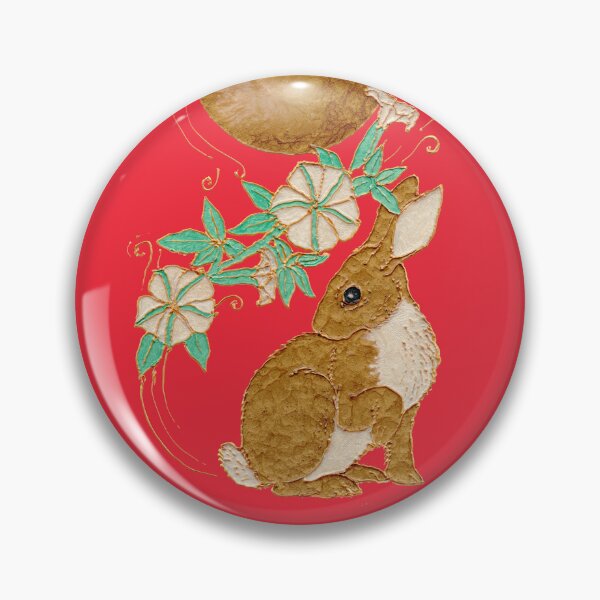 Item preview, Lunar Rabbit with Moon Flowers designed and sold by EmilyJaneArt.