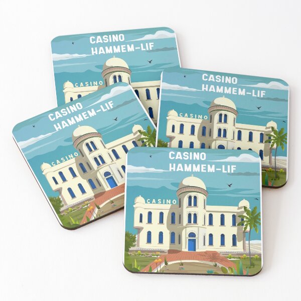 Item preview, Casino Hammem-lif - Tunisia Heritage Architecture - Travel Illustration Poster designed and sold by FouchaStudio.