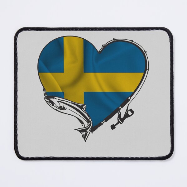 Item preview, Swedish Flag Fishing Fisherman Sweden Heart Rod Patriot designed and sold by facePale.