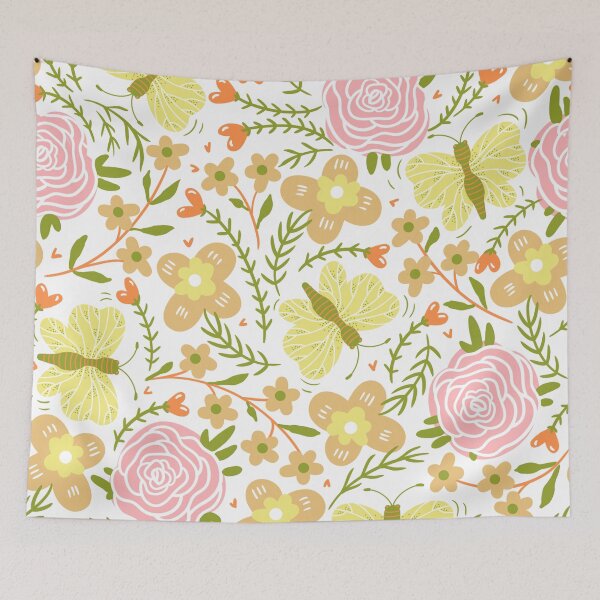 Item preview, Pastel Aesthetic Minimal Floral Pattern designed and sold by riceayoj.