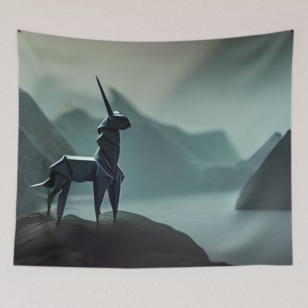Item preview, Origami unicorn generated by artificial intelligence designed and sold by megadrina.
