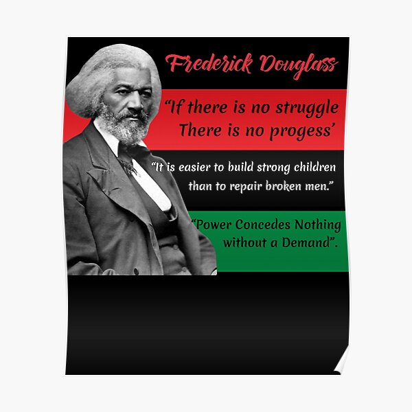 Frederick Douglass Quotes Pan African Flag Black History Poster