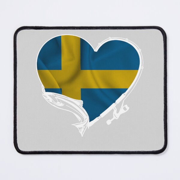 Item preview, Swedish Flag Fishing Fisherman Sweden Heart Rod Patriot designed and sold by facePale.