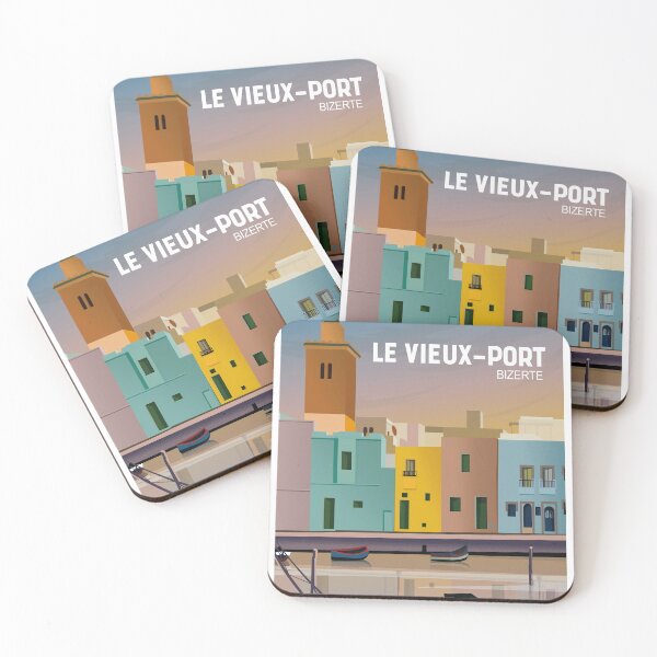 Item preview, Bizerte - Tunisia Heritage Architecture - Travel Illustration Poster designed and sold by FouchaStudio.