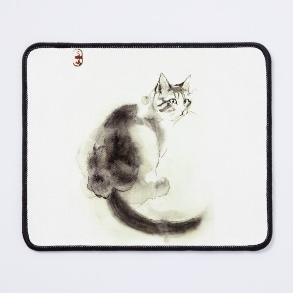 Item preview, Watercolor Cat illustration in Zen style designed and sold by ArtProvocation.