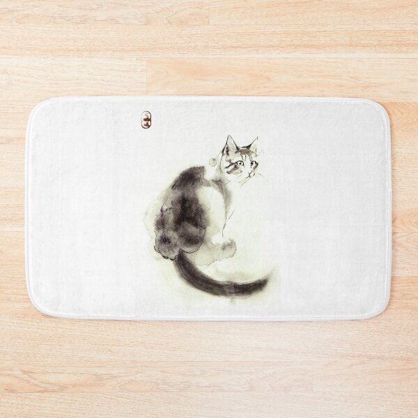 Item preview, Watercolor Cat illustration in Zen style designed and sold by ArtProvocation.