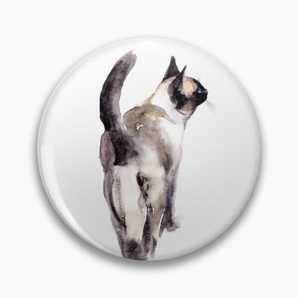 Item preview, Watercolor Siamese Cat illustration designed and sold by ArtProvocation.