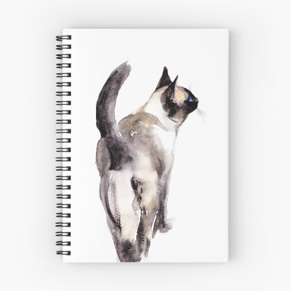 Item preview, Watercolor Siamese Cat illustration designed and sold by ArtProvocation.